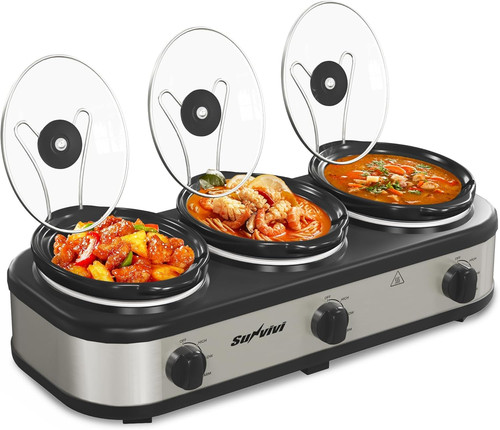 Triple slow cooker buffet - slow,